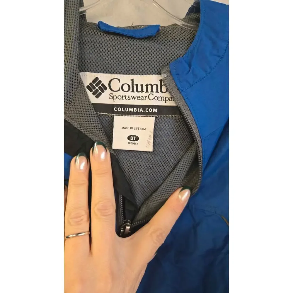 Columbia Toddler Boys‎ Hooded Windbreaker Jacket Blue/Black Size 3T